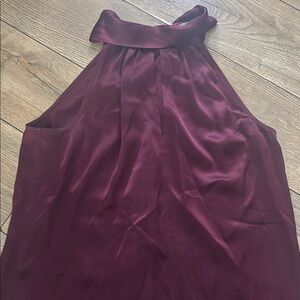 GO BY GO SILK Burgundy Halter Blouse